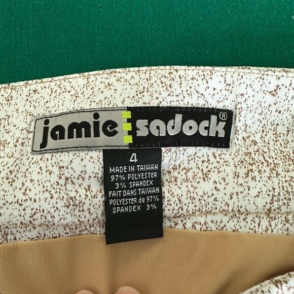 Jamie Sadock Skort Size 4 Brown White Textured Pattern Golf Skirt Shorts Lined - Picture 7 of 11